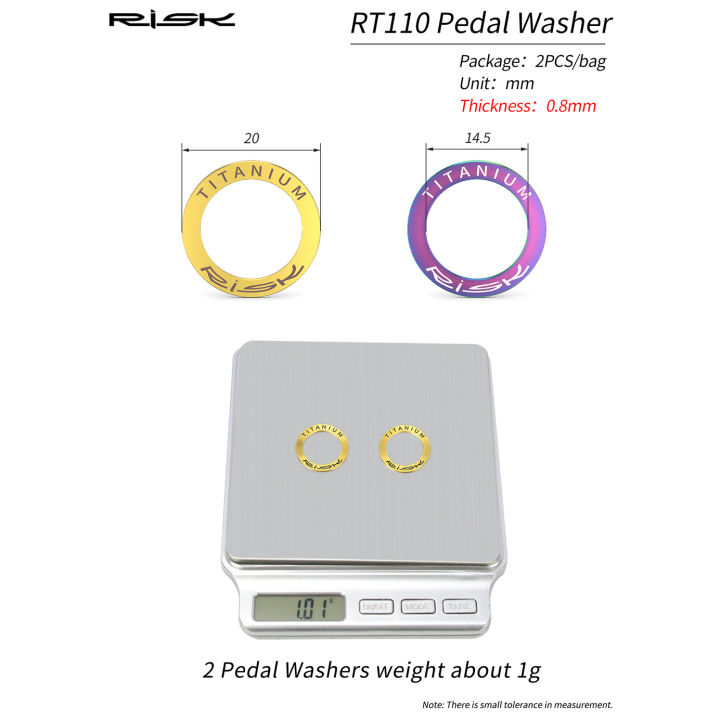 Risk%202pcs%20Bike%20Titanium%20alloy%20Pedal%20Washer,OD%2020mm%20Spacer%20Gasket%20for%20MTB%20Road%20Bicycle%20Crank%20Protection%20Pad%20Ring,Repair%20Gasket%20-%20Image%202