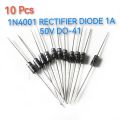 1N4001 Rectifier Diode 1A 50V DO-41 (DO-204AL) Axial 1N IN 4001 IN4001 1 Amp 50 Volt. 10 Pcs. 
