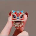 Chinese Style Red Lion Dance High End Accessory Enamel Painted Brooch. 