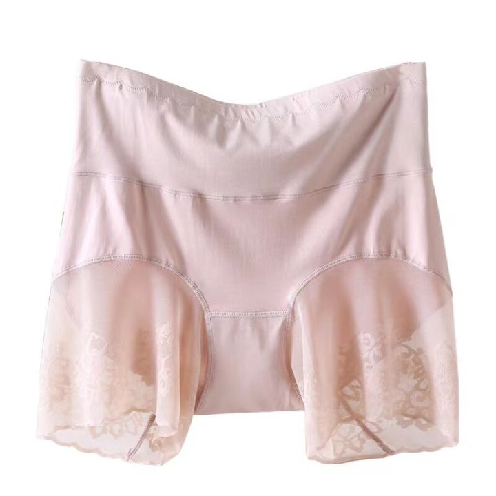 Womens Safety Panties Underwear Short Pants Anti-exposure L XL Black Skin Gray High Waist Traceless Lace