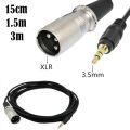 3.5mm Jake Stereo Male Plug Connector Cable to Microphone XLR Audio 3Pin Jack Speaker XLR male for HDTV DVD 15cm/1.5m/3m. 