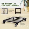Plant Caddy with Wheels Heavy Duty Metal Cast Iron Plant Dolly, Plant Stand with Wheels Repositioning Heavy Pots 12Inch, Hauling Heavy Household Items - Black (Customize). 