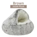 Round Cat Cushion Semi Enclosed Pet Sleep Bags Long Soft Plush 2 in 1 Warms Cats Beds Simple Comfort Warm Puppy Sleeping Nest. 
