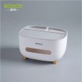 Tissue Box Cover Holder with Storage, Napkin Tissue Box, Multi-Function Tissue Box ABS Material Storage Organizer.