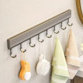 Kitchen Storage Rack Aluminum Alloy Hook Rack Wall Mounted Kitchen Utensil Storage Rack Bathroom Robe Towel Hanger. 