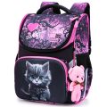 Orthopedic School Backpack For Girls Cartoon Cat Primary School Grade 1 Students Bags Kids Satchels Female Bookbag 7-9 Years. 