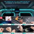 Flexible EL Wire Lights with App Control Ambient Atmosphere Strip Light Decorative Lamps 12V Car Interior Neon RGB Led Strip.