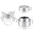 Portable Mini Aluminum Alloy Alcohol Stove with Lid and Cross Stand Outdoor Camping Hiking Backpacking.