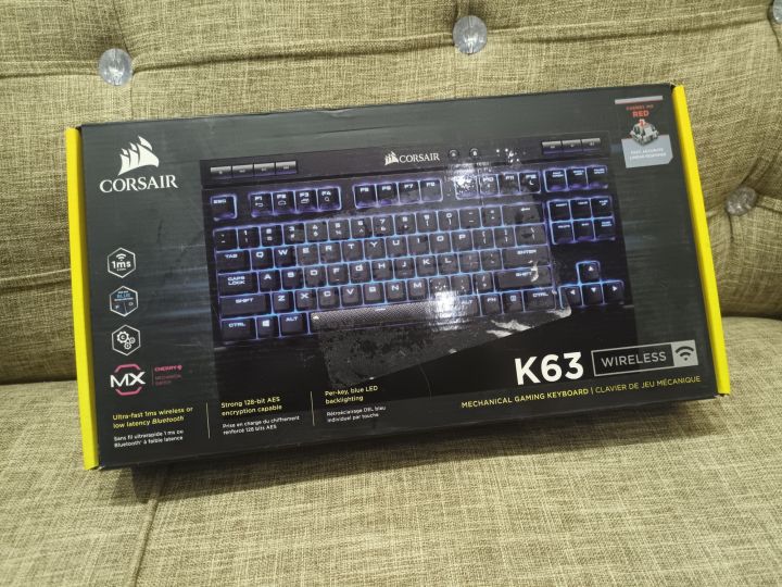 Corsair k63 Wireless TKL Box Open Unused Like New Original Picture USA Import Cherry MX red Switches