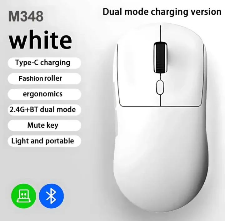 M348 Wireless Gaming Mouse ( Bluetooth + Dongle) for Computer 1000DPI ...