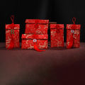 Chinese Style Brocade Red Envelope Bag Spring Festival Luck Red Packets Bag for Chinese Wedding Birthday Invitation Card Bag. 