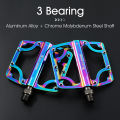 WEST BIKING 3 Bearing Colorful Bike Pedals Lightweight Aluminum Alloy Cycling Pedal Wear-resistant Anti-slip MTB Road Bike Pedal. 