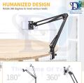 Overhead Mobile Arm Stand Video Stand Mobile Holder Articulating Arm Phone Mount Table Top Scissor Booms Arm Articulating Phone Stand Tablet Phone Holder for Streaming Phone Baking Crafting. 