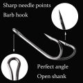 Fishing Double Hooks Set Classic High Carbon Steel Dual Frog Hooks Barb Fishing Bait Hooks Saltwater Freshwater 1#-8#.