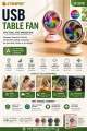 Joy Super JY-2570 Professional 6 Battery Rechargeable Portable Table Fan.