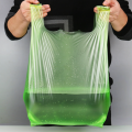 100Pcs Green Plastic Bag Disposable Vest Bag with Handle Kitchen Living Room Clean Food Packaging Supermarket Shopping Bag. 