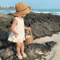 Girls 2024 Summer Clothing Sets Hollow Lace Suit Baby Casual Sleeveless T-shirt+Shorts Kids Clothing Sets Baby Clothes Outfits. 