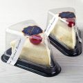 Clear Plastic Black Base Triangle Cake hoder. 