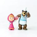 New 10Pieces Masha and the Bear Action Figure Anime Model Cartoon Toys For Friends .