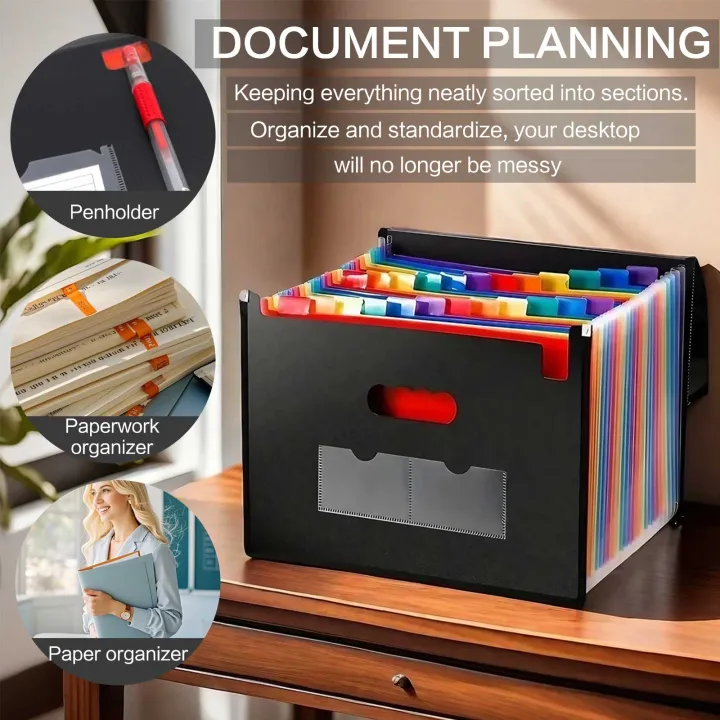 STONEGO%20Accordion%20Bag%2013/25%20Grid%20Three-side%20Sealed%20Flap%20Folder,%20Office%20Document%20Storage%20Bag,%20Durable%20and%20Waterproof%20Design%20-%20Image%202