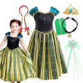 2026 Exquisite Anna Coronation Gown Toddler Snow Queen Halloween Princess Dress Girl Make up Party Birthday Fancy Elsa Costume. 