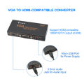 VGA to HDMI-compatible Converter Monitor/PS3/PS4/HDTV/Blue-ray DVD 3.5mm Audio Micro USB Power, HDMI-compatible Output Adapter. 
