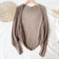 Crochet Shrug Cardigan for Women Cover Up Long Sleeve Sheer OpenKnit Open Front Crop Sweater Casual Knitwear Beach Outfit. 