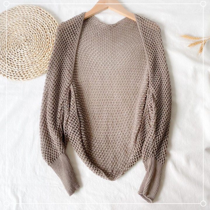 Crochet%20Shrug%20Cardigan%20for%20Women%20Cover%20Up%20Long%20Sleeve%20Sheer%20OpenKnit%20Open%20Front%20Crop%20Sweater%20Casual%20Knitwear%20Beach%20Outfit%20-%20Image%205