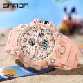SANDA Luxury Brand Women's Digital-Analog Watches LED Digital Clock Casual Ladies Electronic Watch Women Reloj Mujer.