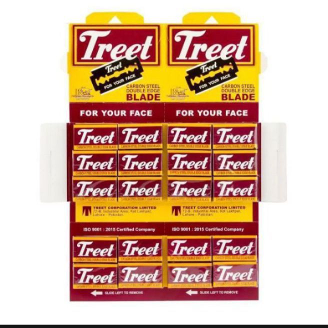 Original Treet Red Blade 200 Carbon Street Double Edge Blades (20 Box 200 Blades) / Blade / Long Time Useful / With Affordable Price