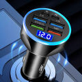 250W PD Car Charger QC3.0 Fast Charge 6-in-1 Car Cigarette Lighter Plug 6 Port Car Charger Flash Charge with Digital Display ﻿. 
