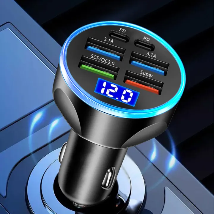 250W%20PD%20Car%20Charger%20QC3.0%20Fast%20Charge%206-in-1%20Car%20Cigarette%20Lighter%20Plug%206%20Port%20Car%20Charger%20Flash%20Charge%20with%20Digital%20Display%20%EF%BB%BF%20-%20Image%203