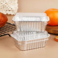 10Pcs Disposable Aluminum Foil Baking Pans With Lids - Rectangular Containers For Cakes Muffins Bread Food Storage & Takeout.