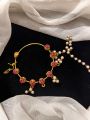beautiful bridal nath with beautiful stones and beautiful design kashees brand easily wear for bridals. 