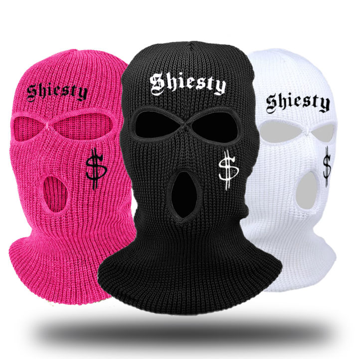 3 hole balaclava ski mask autumn/winter warm cycling sports full face mask ear protection knitted hat beanies,s Halloween