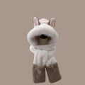 Winter New Outdoor Fox Warm Ear Protection Scarf, Furry and Fashionable One-Piece Plush Hat. 