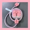 Charger Protector Cable Organiser for iPhone 16 British Standard Plug 18/20W Charging Cute Bow Tie Cover Management Cord Winder.