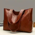 Vintage Large Capacity Tote Bag, Retro Vegan Shoulder Bag, Women's Casual Handbag For Commute. 