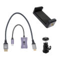 For Phone Tablet Projector Camcorder Mini to HDMI-Compatible Adapter Cable 4K Video Capture Card for Vlog Filmmaker. 