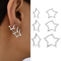 3 Pairs/set Punk Geometric Star Hoop Earrings for Women Simple Gold Color Copper Metal Circle Huggie Earrings New Unisex Jewelry.