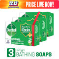 Dettol Soap Original Pack of 3 (75gm X 3), Bathing Bar Soap with protection from 99.99% illness-causing germs. 