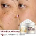 White Rice Face Whitening Cream Remove Dark Spots Fade Freckle Melanin Anti Wrinkle Aging Moisturizing Brighten Skin Care. 