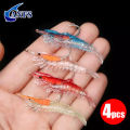 4pcs Realistic Soft Shrimp Fishing Lures Artificial Bait with Sharp Hooks for Freshwater Saltwater. 