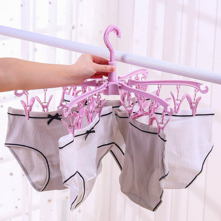 24%20Clips%20Folding%20Clothes%20Dryer%20Rotatable%20Hanger%20Windproof%20Socks%20Underwear%20Drying%20Rack%20Home%20Storage%20Laundry%20Rack%20New%20Dropshipping%20-%20Image%205