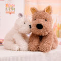 New Huggable 1pc Adorable Fluffy Hair Brown Dog plush toys stuffed Lifelike Doggie Doll Baby Appease Toys Kids . 