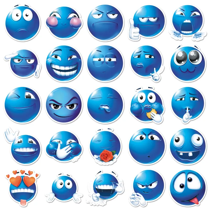 50pcs%20cute%20blue%20bean%20emoji%20waterproof%20stickers%20ornament%20Child%20interest%20easy%20paste%20cute%20gift%20DIY%20-%20Image%203