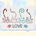 Cat LOVE Drawing Stencil | Reusable | DIY Hollow Airbrush Template | Cute Paw Print Design | Craft Graffiti Painting Tool. 
