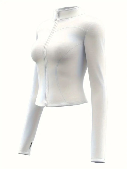 Yoga%20clothes%20women's%20autumn%20and%20winter%20sports%20yoga%20coat%20standing%20collar%20long%20sleeve%20top%20Pilates%20training%20running%20fitness%20clothes%20-%20Image%204