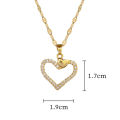 Trendy Heart Stainless Steel Zirconia Necklaces For Women Girls Love Gold Color Metal Necklace Party Birthday Daily Jewelry.