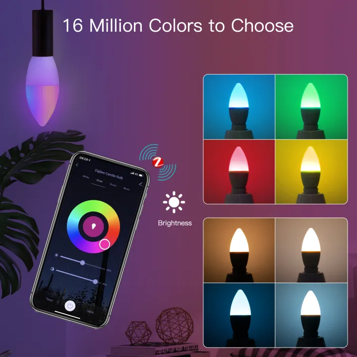 MOES%20Zigbee%20LED%20Light%20Bulb%20E14%20Candle%20Lamp%20Smart%205W%20RGBCCT%202200-6500K%20Dimmable%20%20Tuya%20Alexa%20%20Voice%20Control%20-%20Image%203
